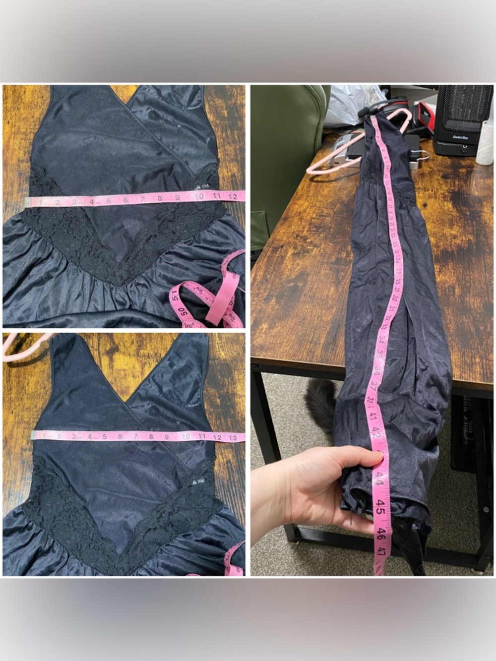 GORGEOUS Vintage 80s/90s Elegant Sheer Goth Whimsygoth Lace Maxi Lingerie Dress - Picture 7 of 8